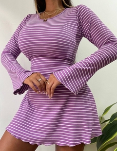 Vestido corset rayado