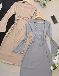 Vestido corset largo BEIGE/MARRON - tienda online