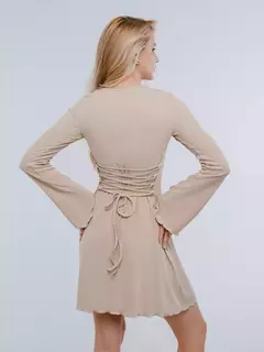 Vestido corset corto BEIGE - tienda online