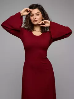 Vestido corset largo BORDO - Edna Modas