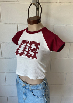 Remera m-corta combi ranglan estampa “08”#1027-E - comprar online