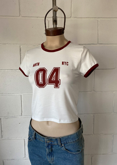 Remera modal soft estampado c-guía combi “04 NY” #1050 - comprar online