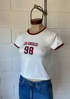 Imagen de Remera modal soft estampado c-guía combi “Los Angeles” #1050