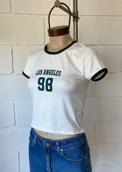 Remera modal soft estampado c-guía combi “Los Angeles” #1050 - Edna Modas