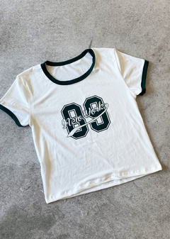 Remera modal soft estampado c-guía combi “New York 89” #1050 - Edna Modas