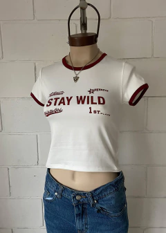 Imagen de Remera modal soft estampado c-guía combi “Stay Wild” #1050