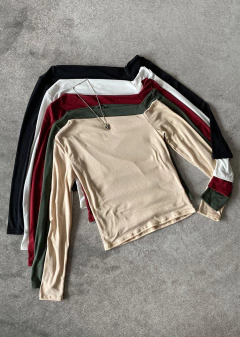 Remera modal soft m-larga 1 hombro caído #1095-3 en internet