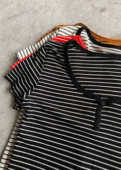 Remera morley rayado rulote con 3 botones #1097/R - comprar online