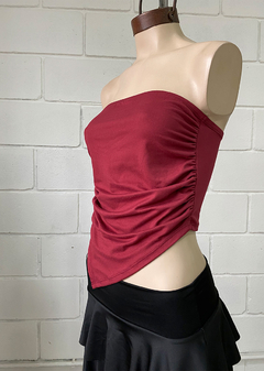 Top straples modal soft frunce laterales c-pico #1437 - comprar online