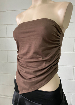 Top straples modal soft frunce laterales c-pico #1437