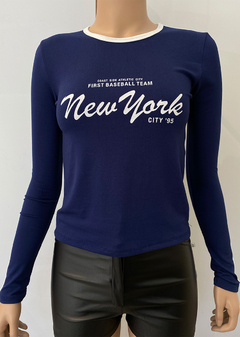 Remera modal soft m-larga estampado guía combi #1500-3 «New York» - tienda online