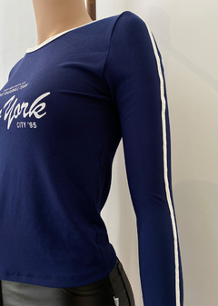 Imagen de Remera modal soft m-larga estampado guía combi #1500-3 «New York»