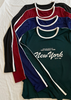 Remera modal soft m-larga estampado guía combi #1500-3 «New York»
