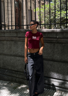 Remera m-corta modal soft estampado ”New York 1898″ #4033-E - tienda online