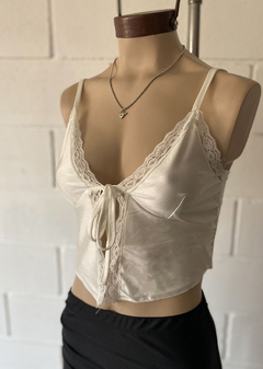 Top tricot c-puntillas abierto