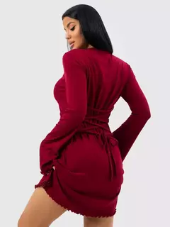 Vestido corset corto BORDO - tienda online