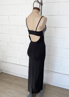 Imagen de Vestido microfibra pecho lentejuelas y espalda media luna #219-3