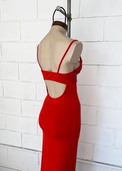 Vestido microfibra pecho lentejuelas y espalda media luna #219-3 en internet