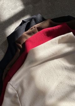 Remera Rib friza cuello Perkins m-larga #2227-3F - comprar online