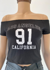 Remera modal soft hombro descubierto 2 tiras m-corta #2234-E «Los angeles»
