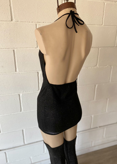 Vestido Crep Gliter buche p-atar