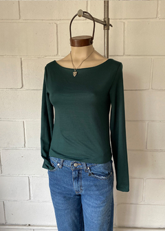 Remera modal soft m-larga cuello bote #3722-3 - comprar online