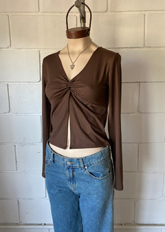 Remera modal soft m-larga cruzada y abierto #3844-3 - comprar online
