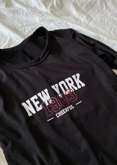 Remera modal soft m-larga estampado «NY 1983 «Cheerful»» #4033-3E - Edna Modas