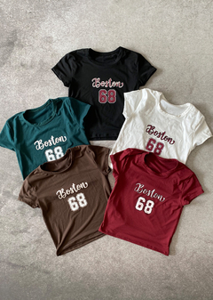 Remera m-corta modal soft estampado ”Boston 68″ #4033-E