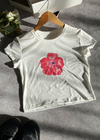 Remera m-corta morley poli estampada “Rose”
