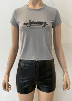 Remera m-corta modal soft estampado ”Montecarlo″ #4033-E - comprar online