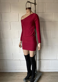Vestido Ity Gliter m-larga 1 hombro caído #478-G - comprar online
