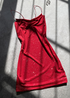 Imagen de Vestido micro Gliter tiras de cordón elástico #500-G