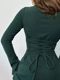 Vestido corset corto verde - comprar online