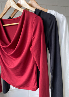 Remera modal soft m-larga cuello buche #6225-3 - comprar online