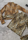 Remera modal cuello Perkins animal print m-larga #2227-3P