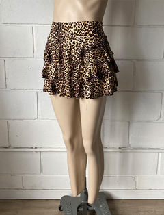 Pollera modal soft animal print 3 volados #724-P en internet