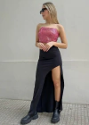 Pollera Larga Micro c-Tajo Abierto