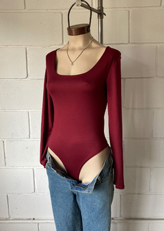 Body modal soft m-larga cuello redondo cavado #7650-3