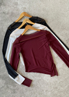 Remera tull cuello bote pico lateral #8065/3T