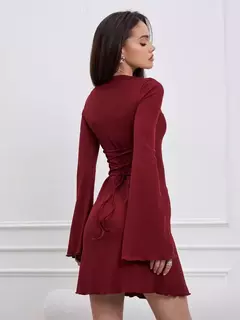 Vestido corset corto BORDO - Edna Modas