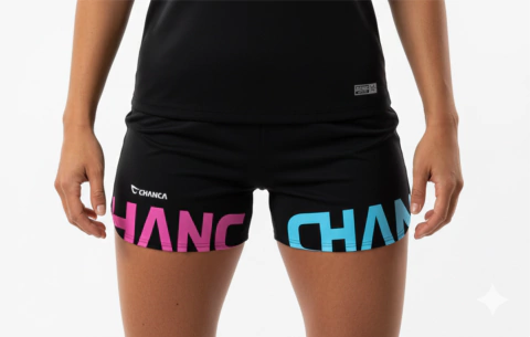 002 - SHORTS CHANCA ROSA E AZUL FUTEVÔLEI FEMININO - comprar online