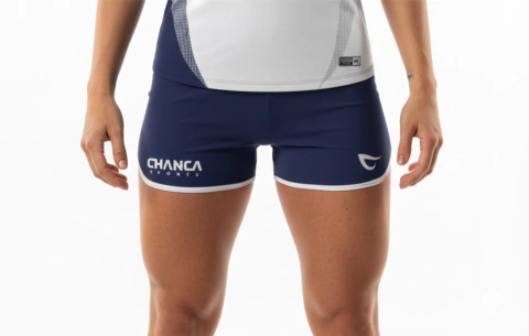 040 SHORTS AZUL MARINHO E BRANCO FUTEVÔLEI FEMININO - comprar online