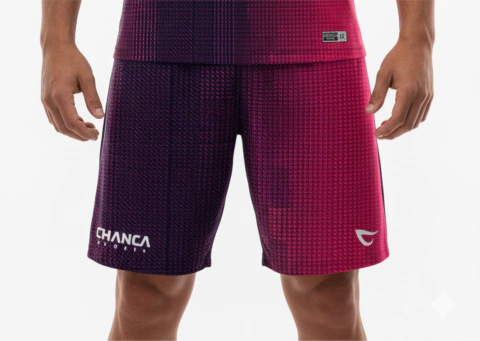 055 - SHORTS DEGRADÊ ROSA E AZUL MARINHO FUTEVÔLEI MASCULINO - comprar online