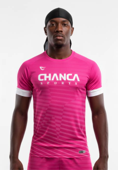 064 - CAMISETA ROSA LISTRAS FUTEVÔLEI MASCULINA - comprar online