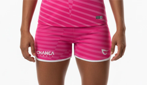 064 - SHORTS ROSA LISTRAS FUTEVÔLEI FEMININO - comprar online