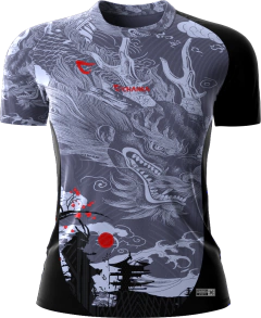 065 - CAMISETA DRAGÃO ORIENTAL FUTEVÔLEI FEMININA na internet