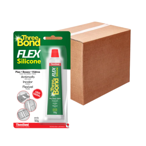 Flex Silicone Multiuso Incolor 50g ThreeBond - Caixa com 12 unidades