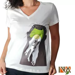 Baby look Ariranha Pescoço - Projeto Ariranhas