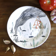 Plato de cerámica Volcán